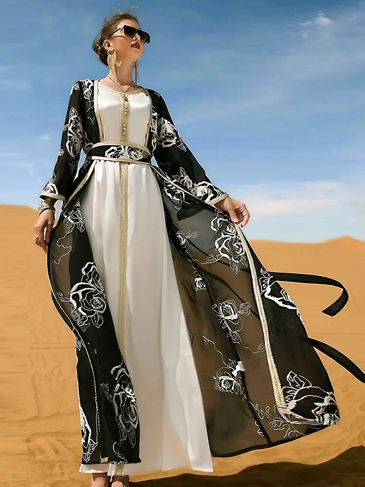 Рамадан, кафтан, открытый кимоно, кардиган, Женская Дубай, Турция Abaya, женское платье, арабское мусульманское платье, Abaya s для женщин, длинное ...