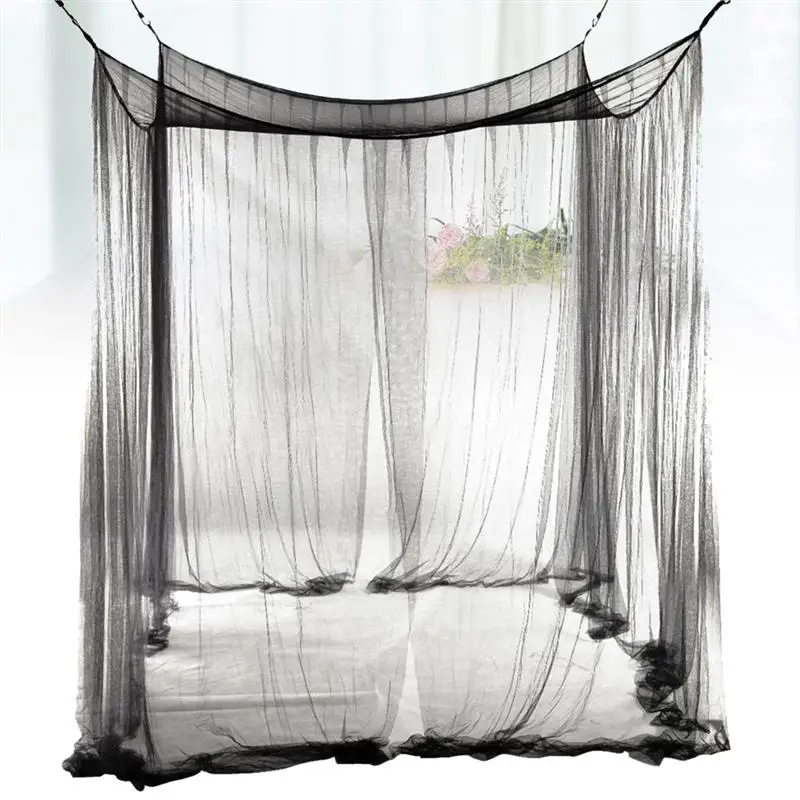 European Style 4 Corner Post Bed Canopy Mosquito Net Full Netting Bedding Ceiling Bed Canopy Net Curtains 210x190x240cm