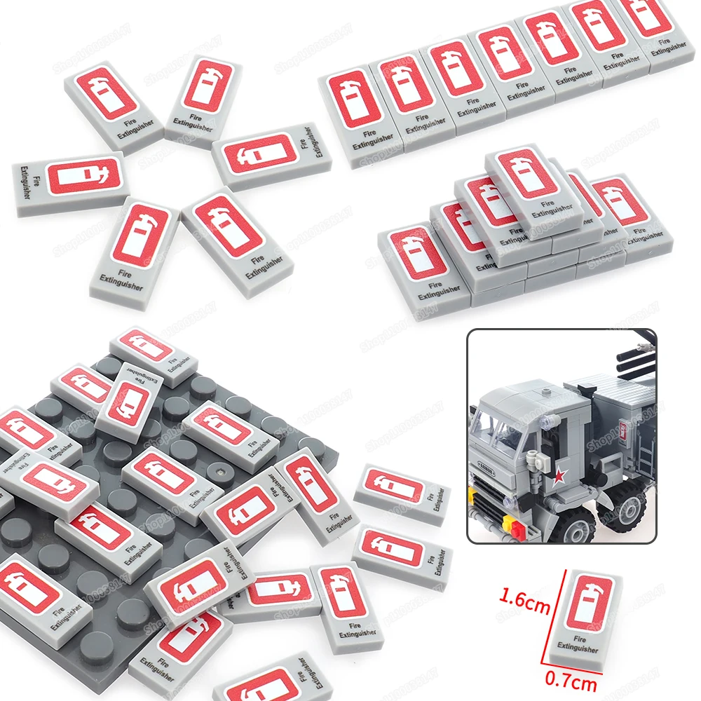 Огнетушитель шаблон печать плитки 3069 строительный блок 1*2 город МОС фигурки