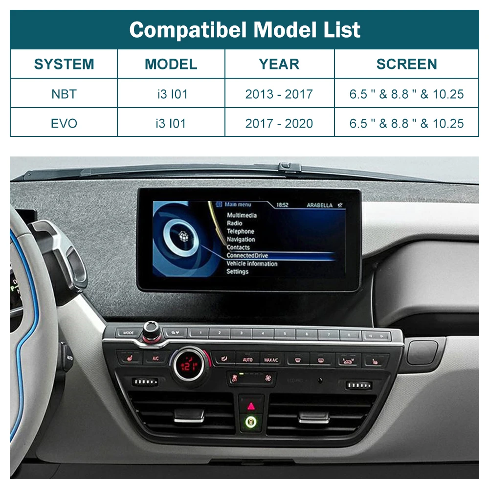 Беспроводной CarPlay для BMW i3 I01 NBT система EVO 2013-2020 с Android Авто Mirror Link AirPlay функция