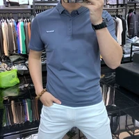 2022 new mens wear summer new business casual mens simple short sleeve polo shirt youth fashion versatile