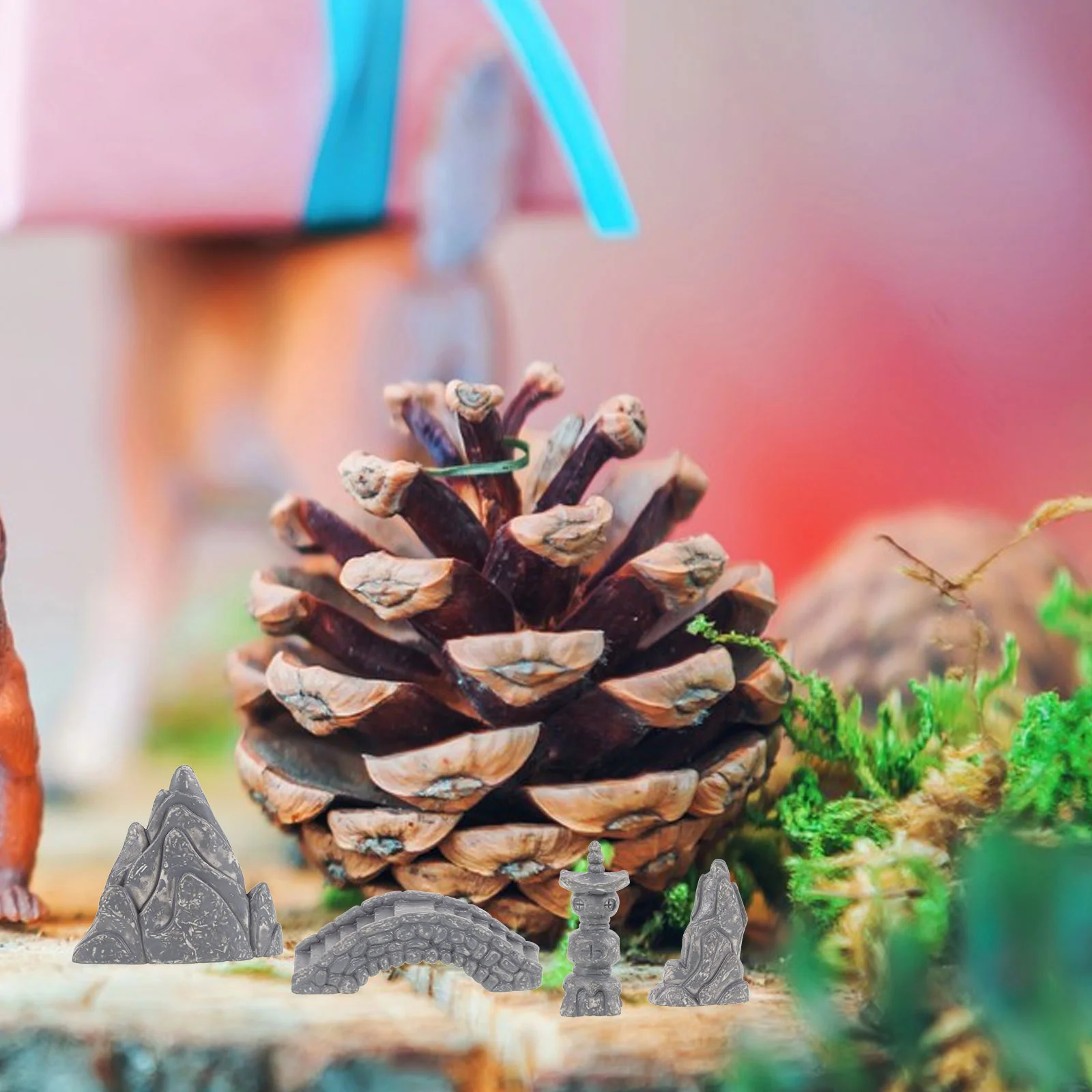 Рокарий украшения ретро декор бонсай пагода стекло дзен сад смола домашняя