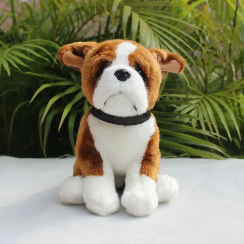 

Realistic Boxer Dog High Fidelity Cute Plushie Mastiff Dog Plush Toys Lifelike Animals Simulation Stuffed Doll Toy Gifts For Kid
