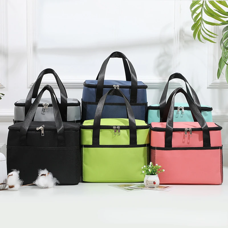 

Portable Insulated Lunch Bag Canvas Thermal Cooler Tote High Capacity Food Container Picnic For Men Women Kids Travel Bento Box