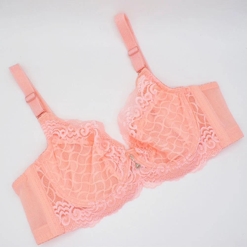 Фото Floral Thin Lace Bras For Women Underwear Lingerie Tops Deep V Sexy Bra Big Plus Size Brassiere №4