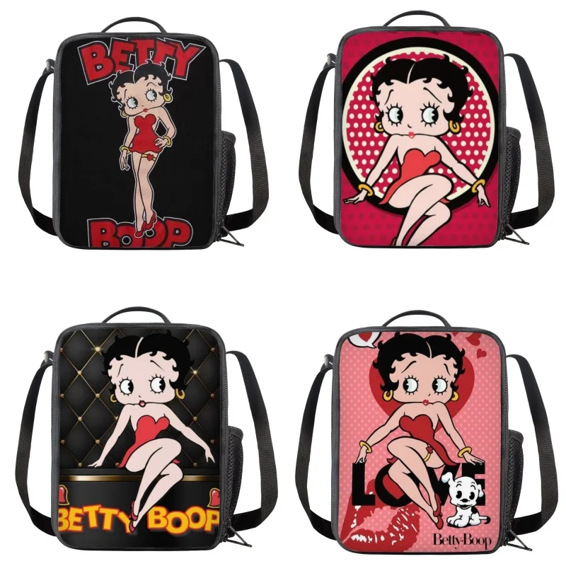 

Retro Boop Bettys Bento Lunch Box Containers Cartoon Portable Lunchbags for School Insulated Kindergarten Children Lunch Bags