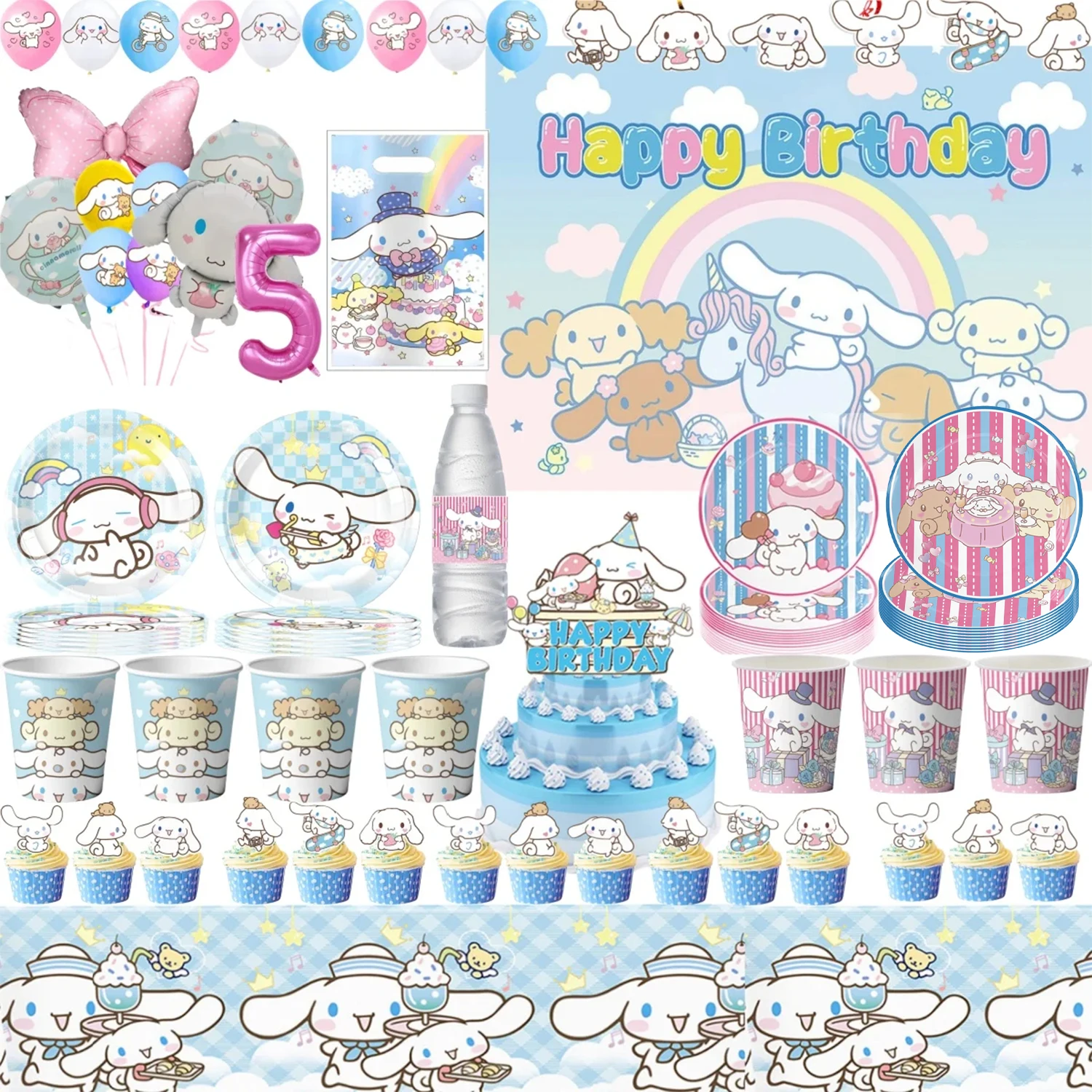 Мультяшный Sanrio Cinnamo-Roll белая собака предметы для украшения одноразовые столовые