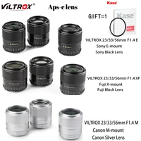 viltrox 23mm 33mm 56mm f1 4 e auto focus lens large aperture aps c lens af for canon ef m mount fuji xf sony e camera lens