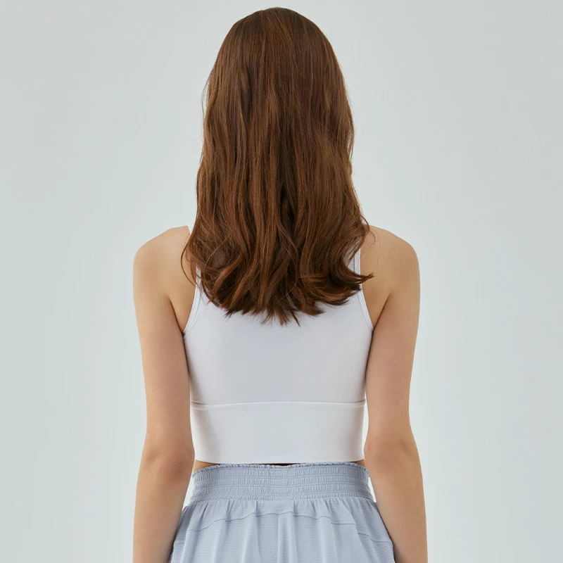 DANCEFISH 2023 Women Medium Intensity Sport Top Small Letter Decoration Removable Pads Vest Training Running Equipment Yoga Bra