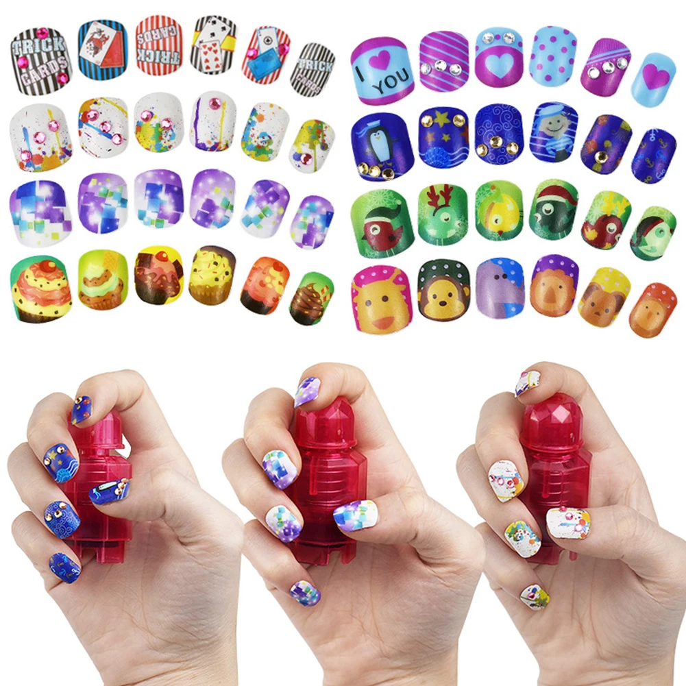 

21 шт. Прочный инструмент для наклеек игра девочка дети набор для ногтевого дизайна ролевые игры Стразы DIY ремесло макияж для дома Раннее Обу...