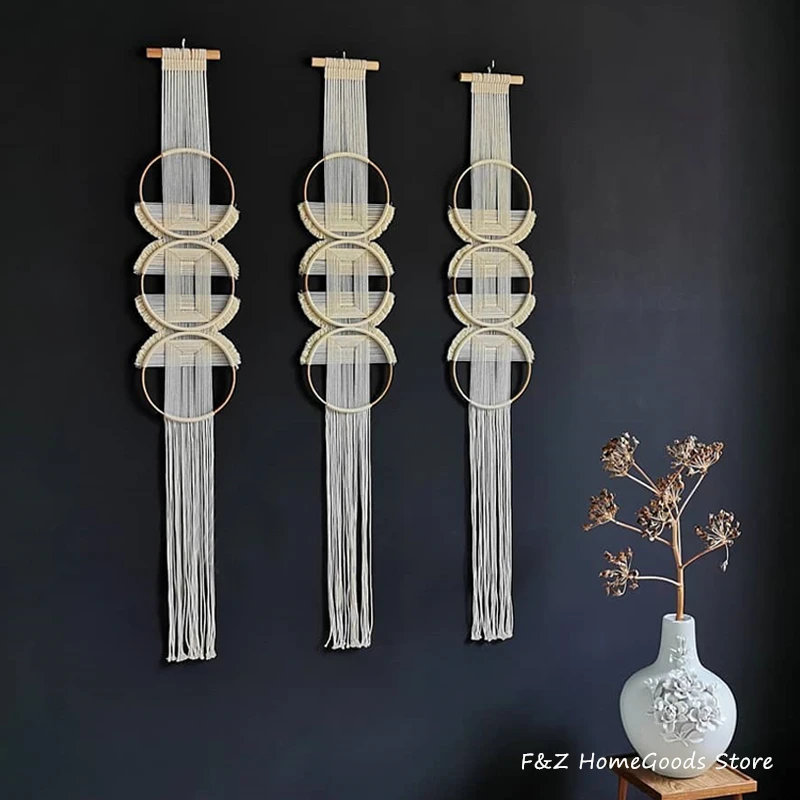 

Персонализированный и креативный круговой хлопковый Настенный декор, настенный подвесной гобелен ручной работы, простой стиль мандалы для украшения комнаты