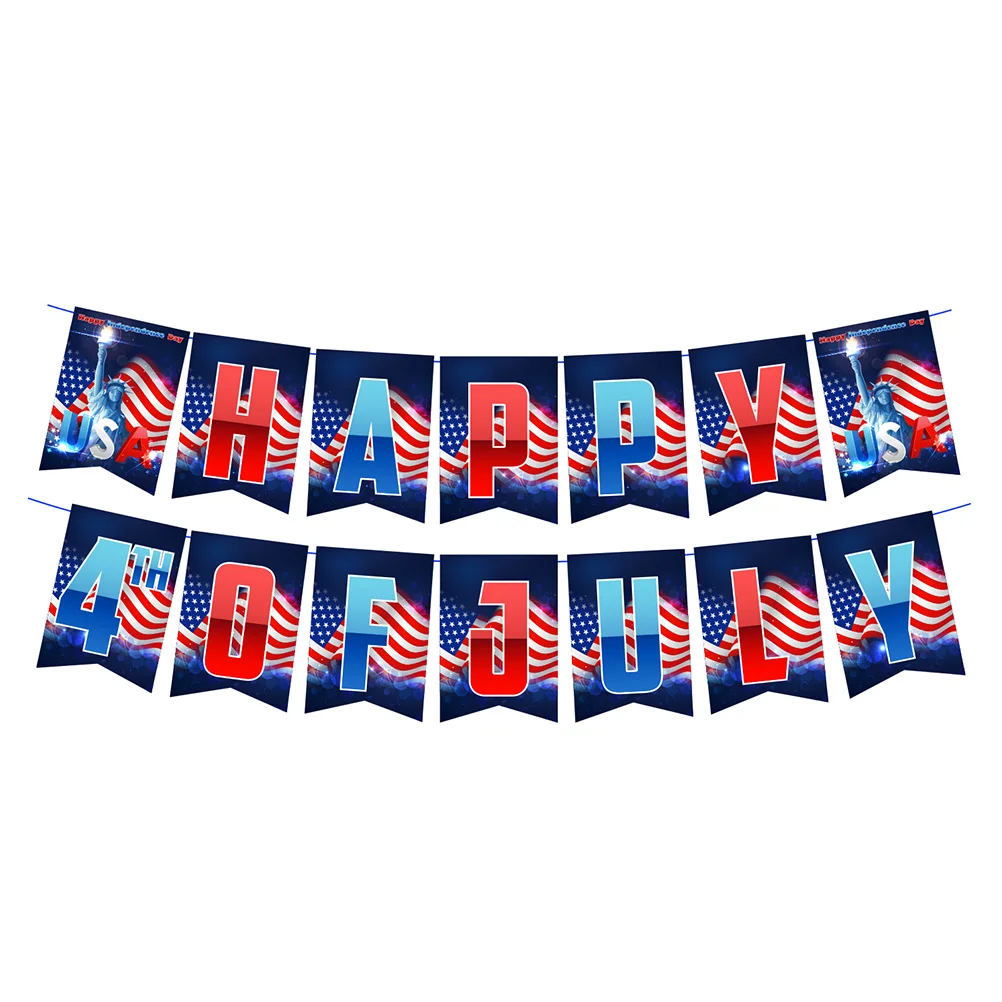 

1 Pc Party Banner Prime Independence Day Theme Durable Bunting Decor Garland Banner
