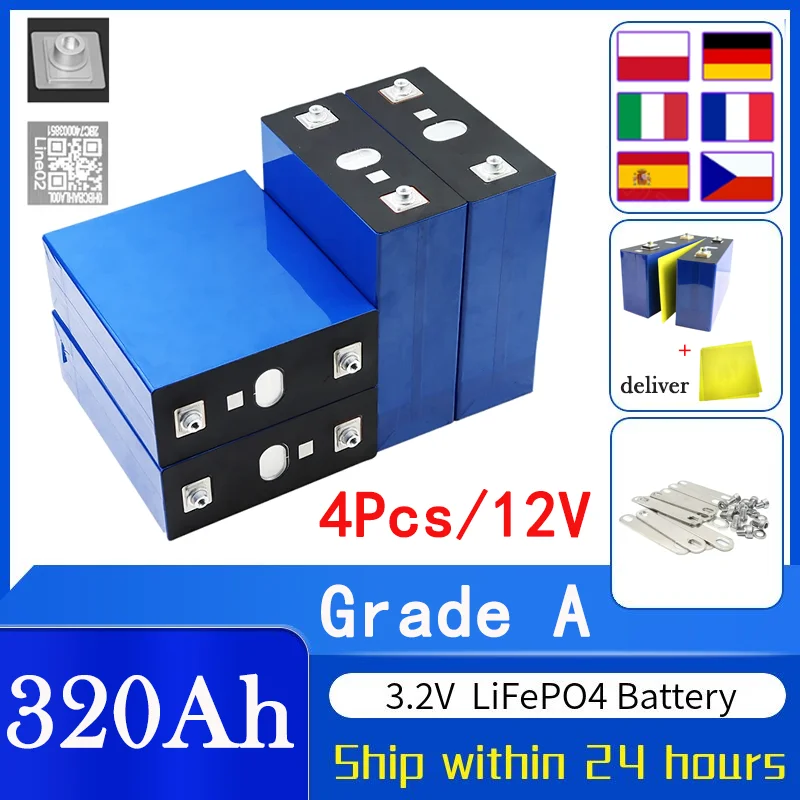 4 шт. 3 2 В Ач Lifepo4 аккумуляторная батарея 3C высокой мощности DIY 12 4S 24 в электрический