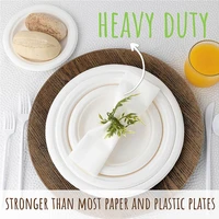 50100 disposable plates paperd and spoon 100 biodegradable heavy duty tableware compostable natural sugarcane bag like fibers