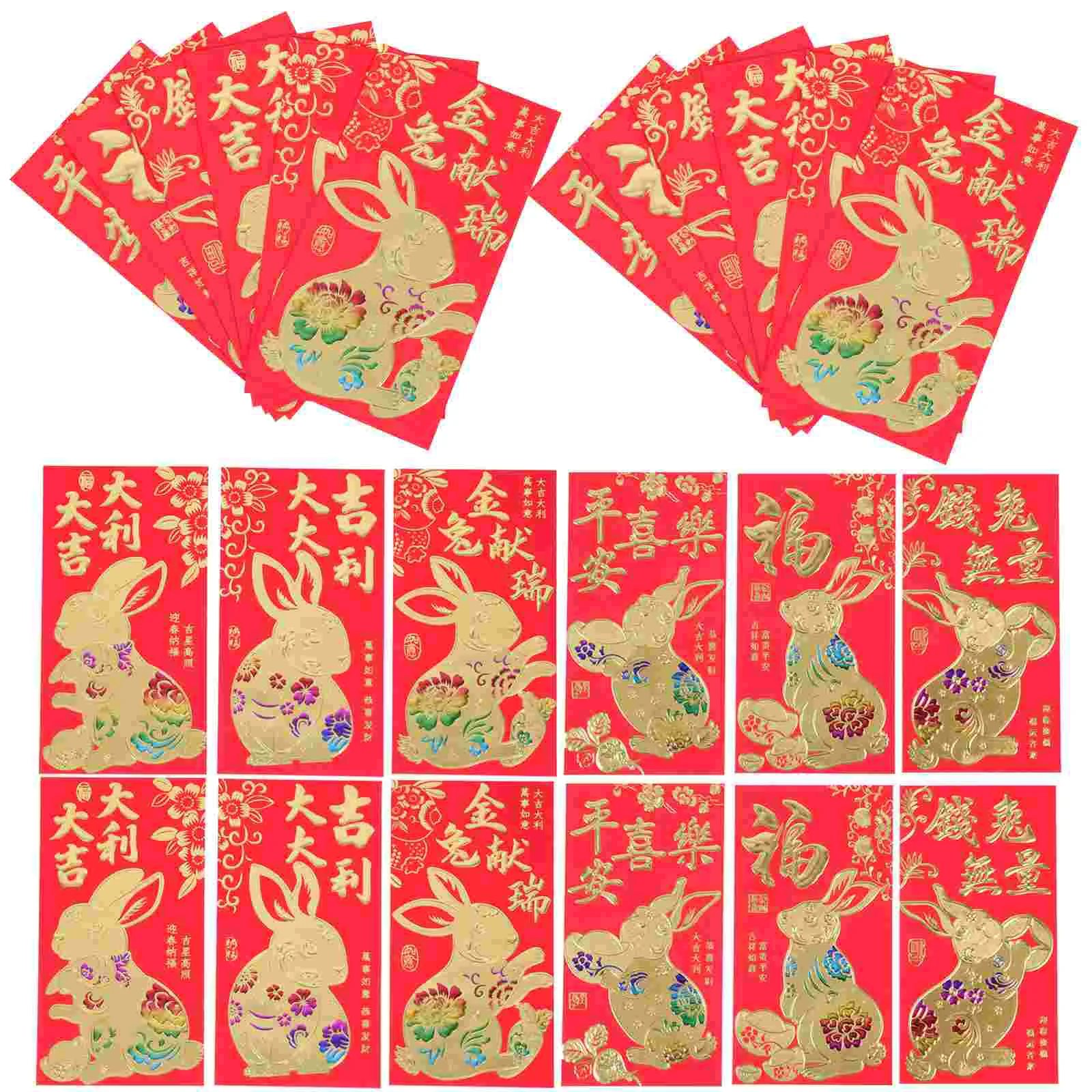 

Red Year Money Envelopes Rabbit Packet Bag Envelope New Chinese 2023 Packets Pocket Festival Zodiac Cash Spring Thewedding Hong