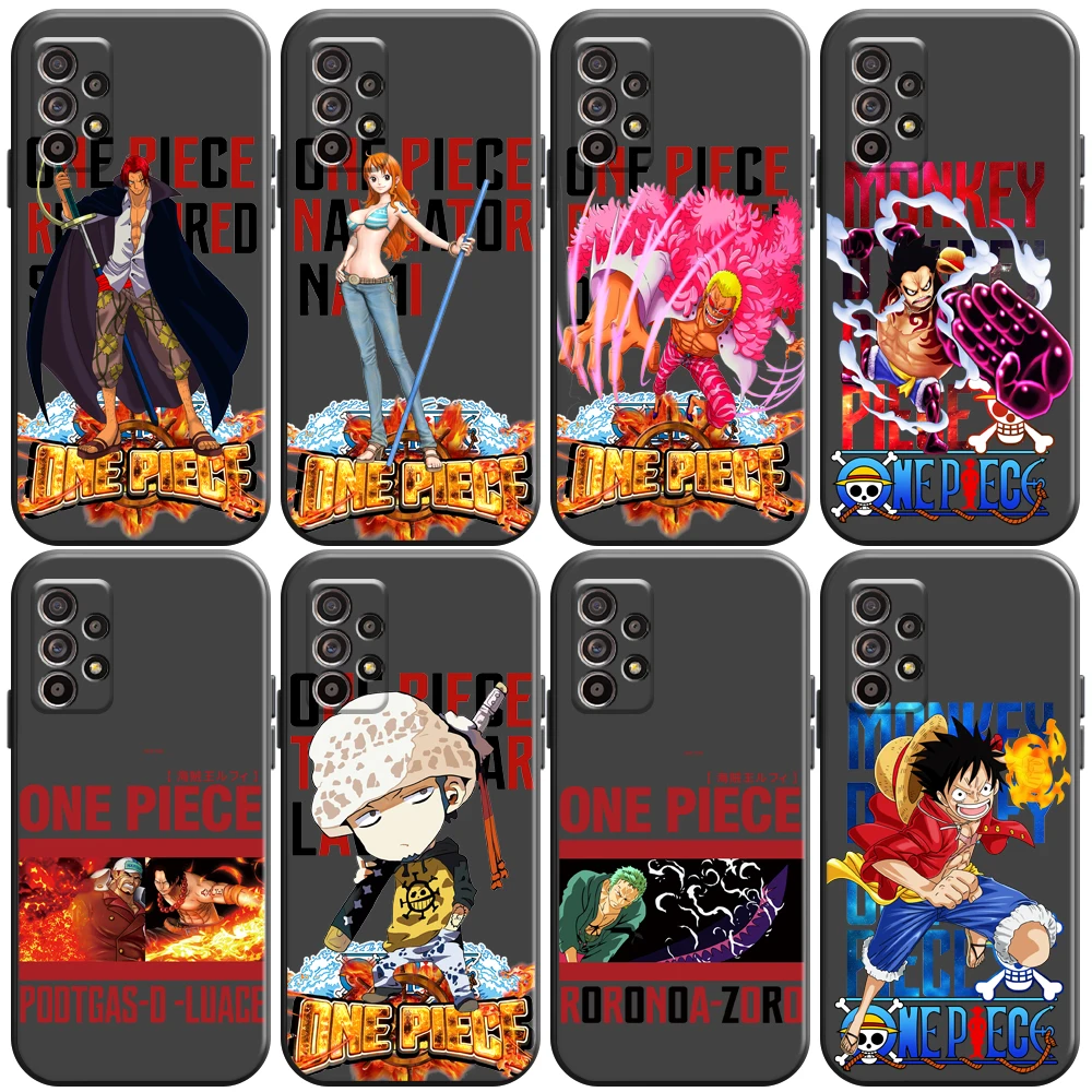 

Japanese Anime ONE PIECE Phone Case For Samsung Galaxy A32 4G 5G A51 4G 5G A71 A72 4G 5G Liquid Silicon Silicone Cover Back