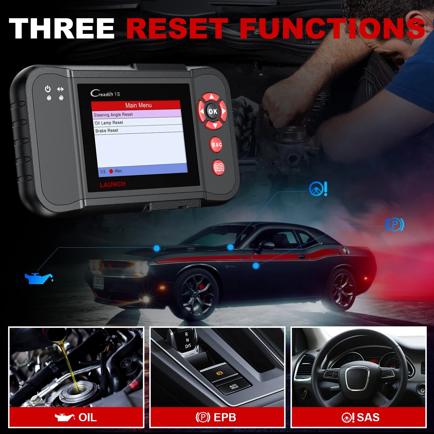 

Launch Creader VIII Obd2 V3 Scanner for Cars Trucks Engine ABS SRS AT 3 Reset Code Reader Automotive diagnosticTool