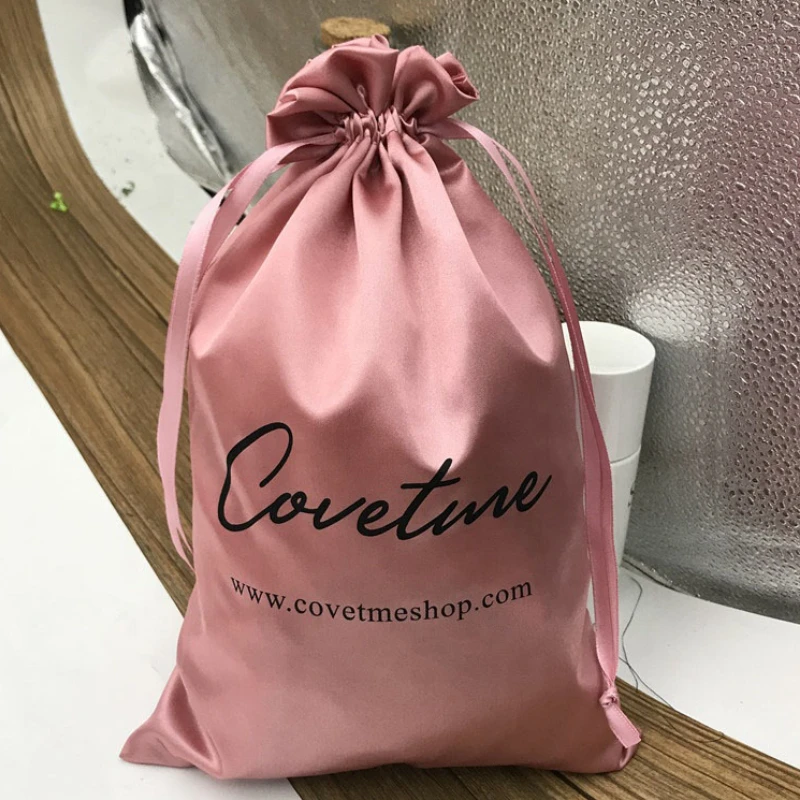 Шёлковый мешочек на шнурке атласная сумочка для хранения украшений и волос