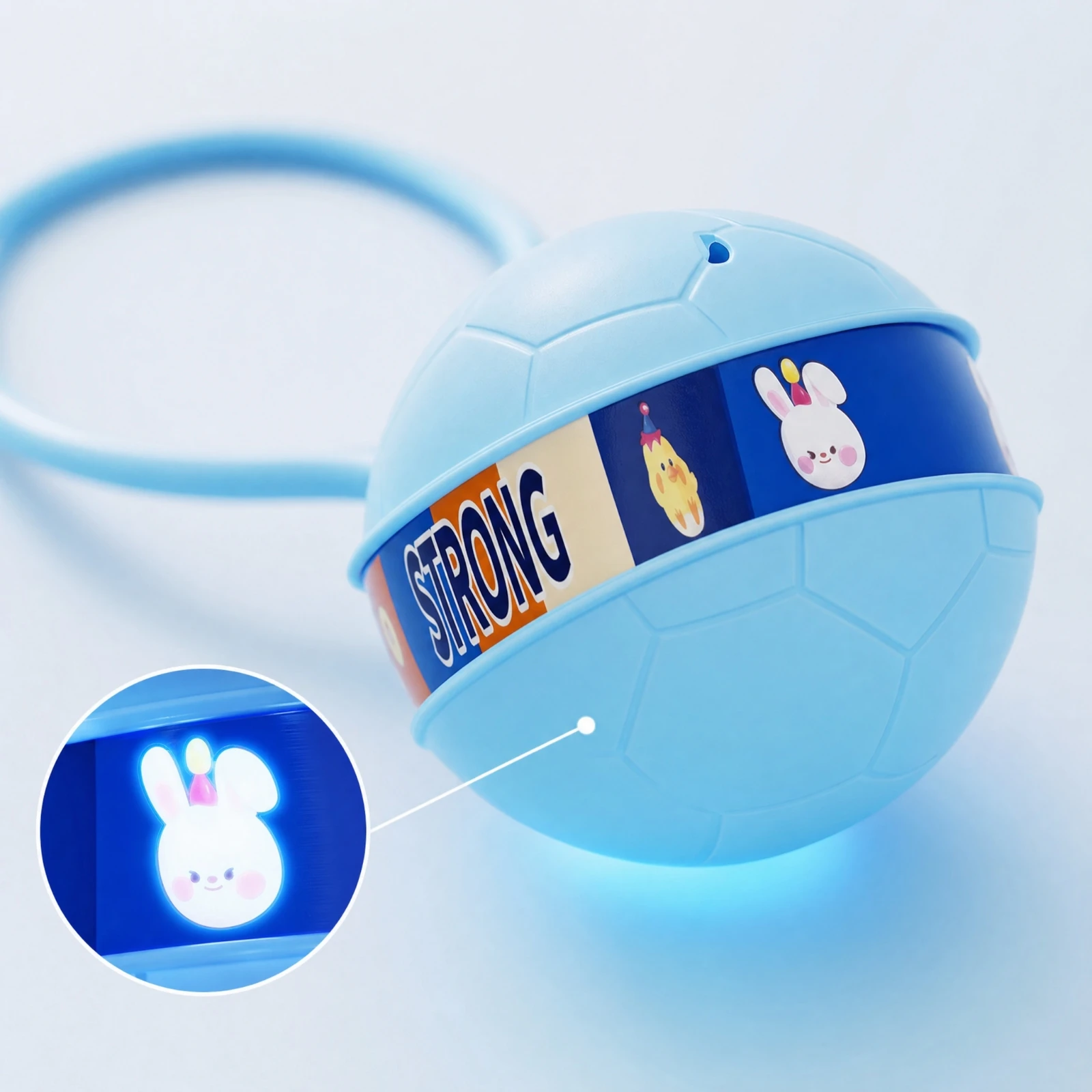 Фото Мяч для прыжков Foot-Swing Skip Ball на батарейках с обручем, гибкий, удобный для детей, для ночного использования, для дома №5