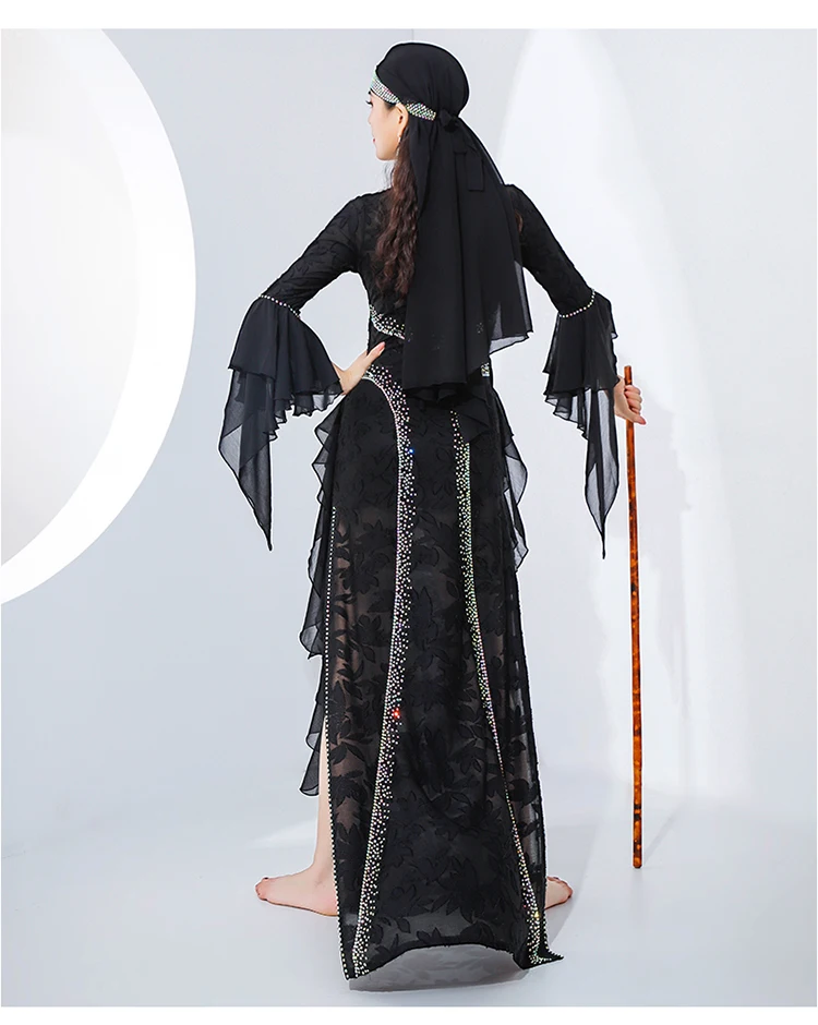 Женский костюм для танца живота танцевальный с бахромой |