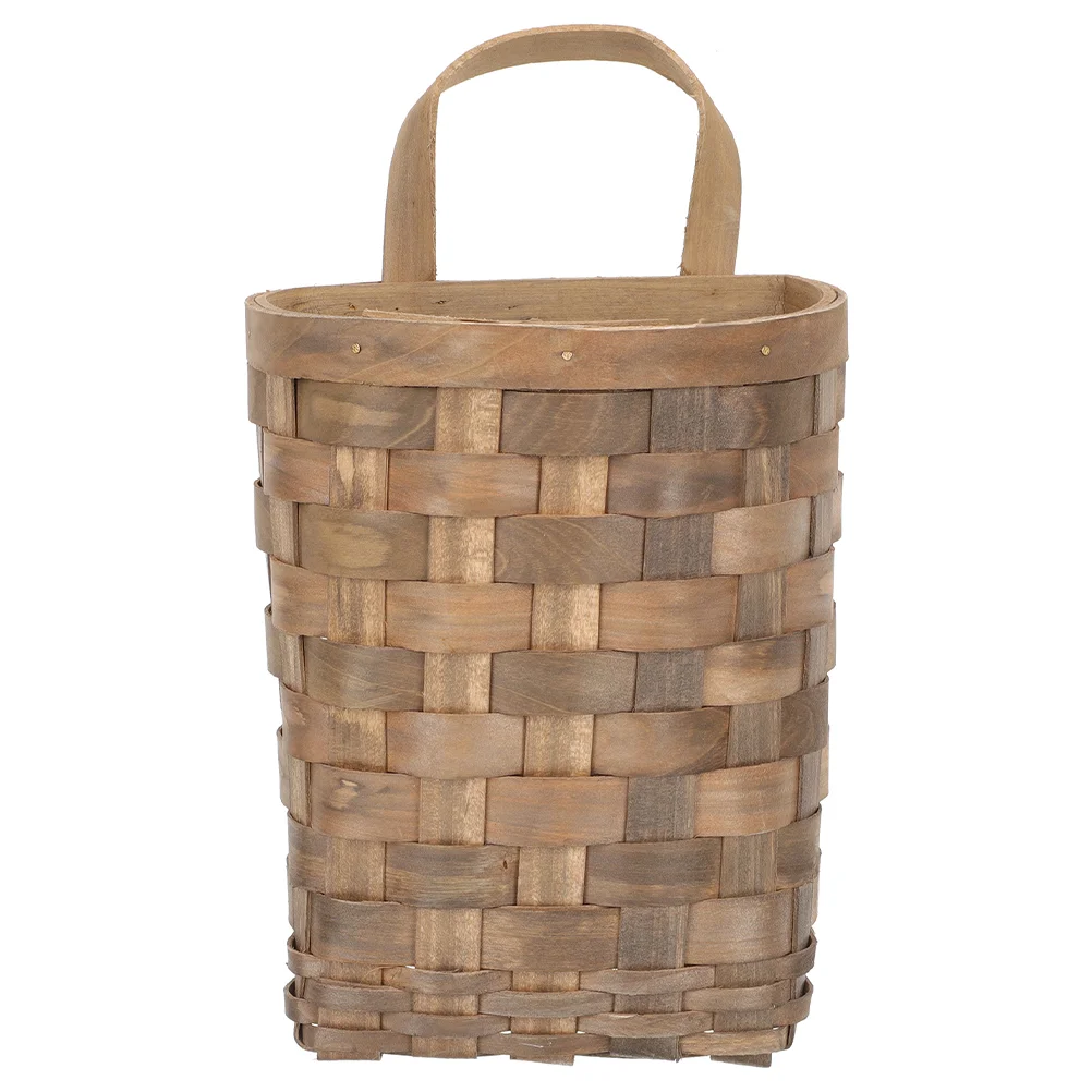 

Wall Hanging Storage Basket Ginger Garlic Solid Wood Woven Storage Basket Flower Basket