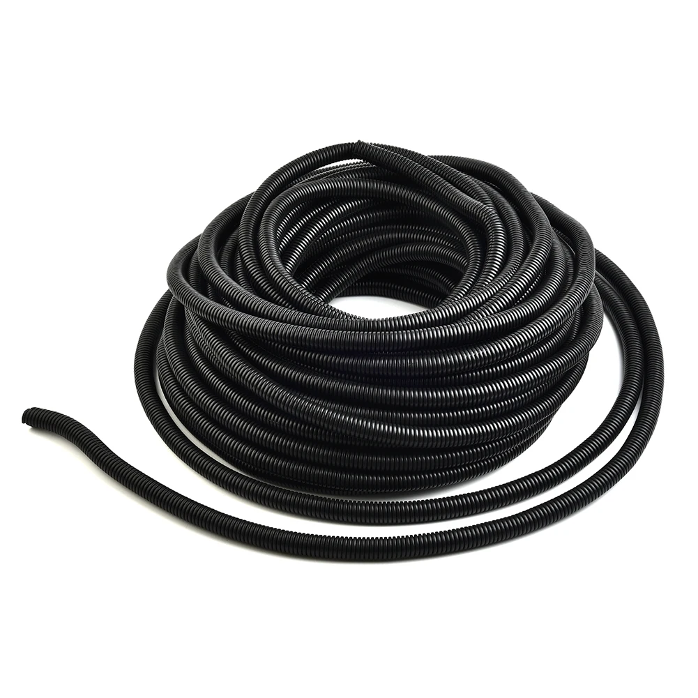 

98ft 1/2\\\\\\\" Split Wire Loom Conduit Tubing Black Sleeve Tube Pipe Cable Protection High Quality Protecting Polyethylene