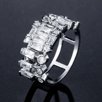 2022 new fashion simple geometry zircon rings for women men personality design open adjustable ring birthday gifts party jewelry