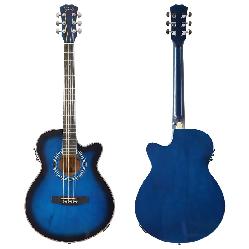 

Acoustic Electric Guitar 6 String 40 Inch Thin Body Acoustic Electric Guitar Beginner Guitar High Gloss Folk Guitar Free String
