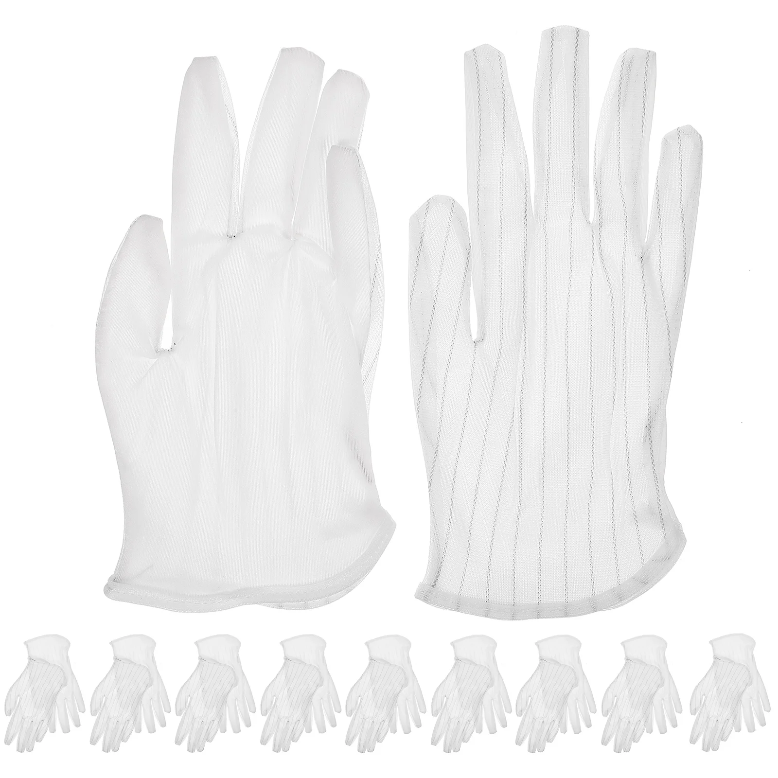 

10 Pairs of Multipurpose Gloves Etiquette Gloves Watch Jewelry Inspection Gloves