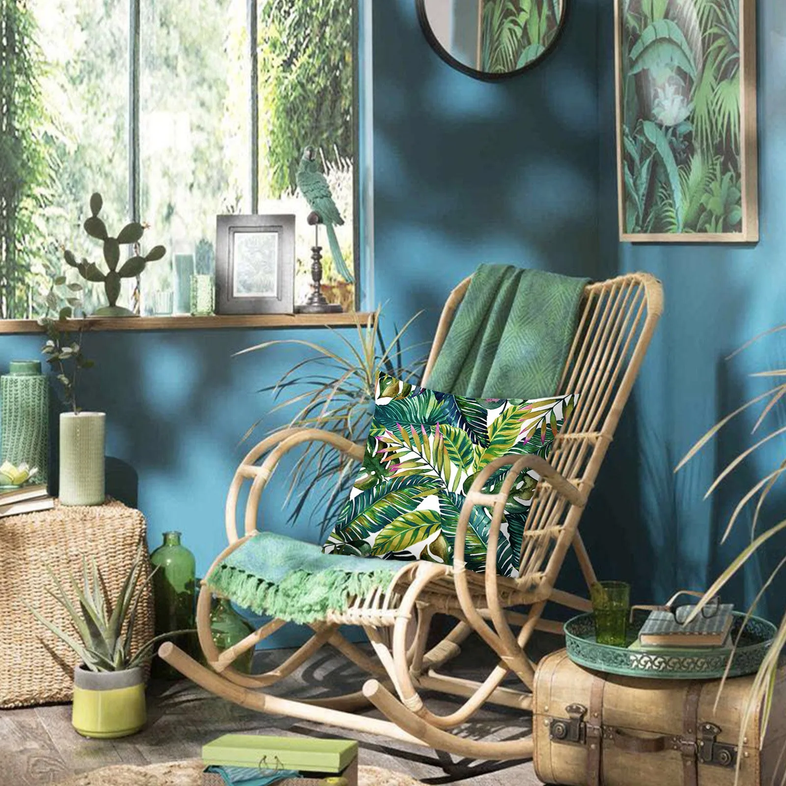 

Летняя наволочка с тропическим растением, декоративная наволочка, домашняя и офисная наволочка с принтом, шелковая наволочка стандартного ...