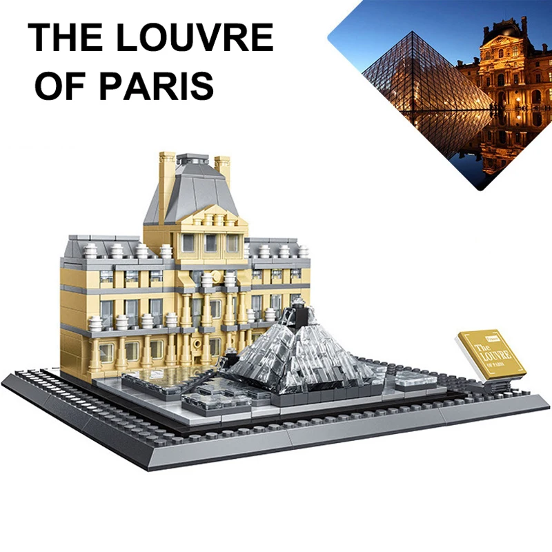 

821PCS The Louvre Of Paris Building Blocks World Famous Architecture Museum Bricks City Street View Toys Gifts For Children