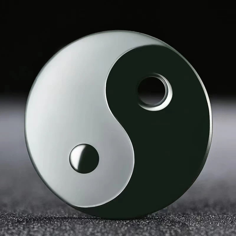 

Новинка, подвеска из натурального голубого нефрита с резьбой в стиле тайчи, Сплетницы, ожерелье из нефрита, изысканная бижутерия для мужчин и женщин с цепочкой