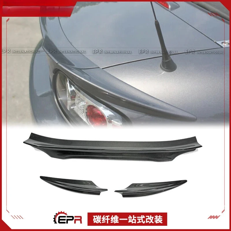 Фото Для Mazda MX-5 NC Convertible (2005-2015, NC1/NC2/NC3) углеродное волокно GVN 3-х предметный задний фиксированный спойлер №1