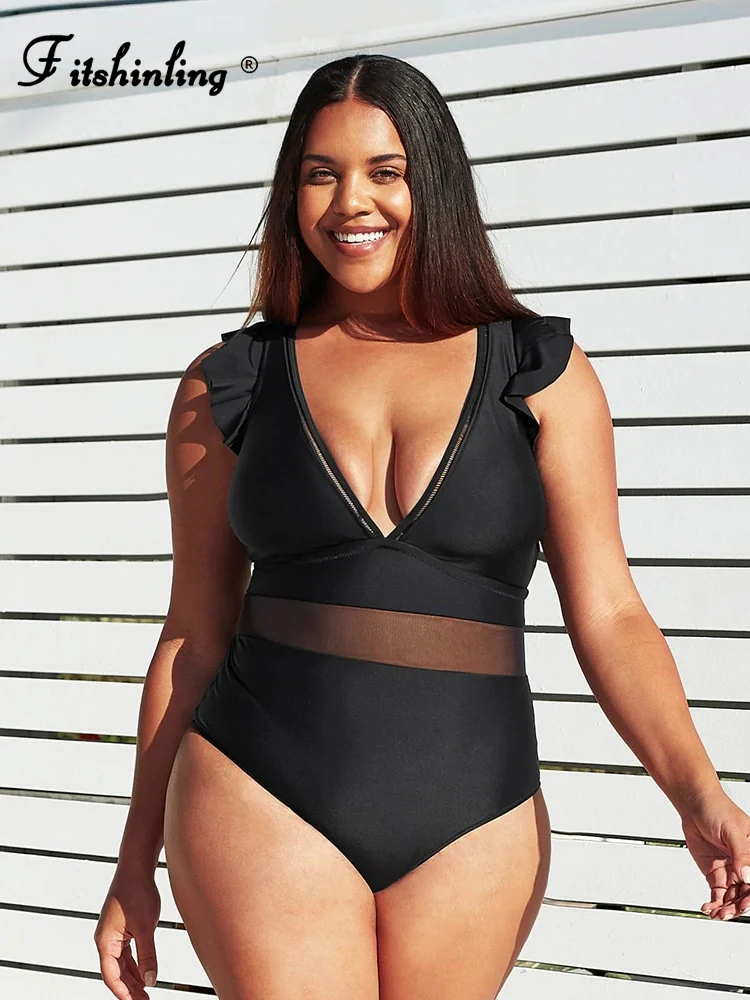 

Женский слитный купальник с глубоким V-образным вырезом и открытой спиной