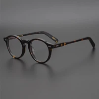 usa design hand made vintage round acetate prescription glasses frame men women brand myopia optical eyeglasses high quality