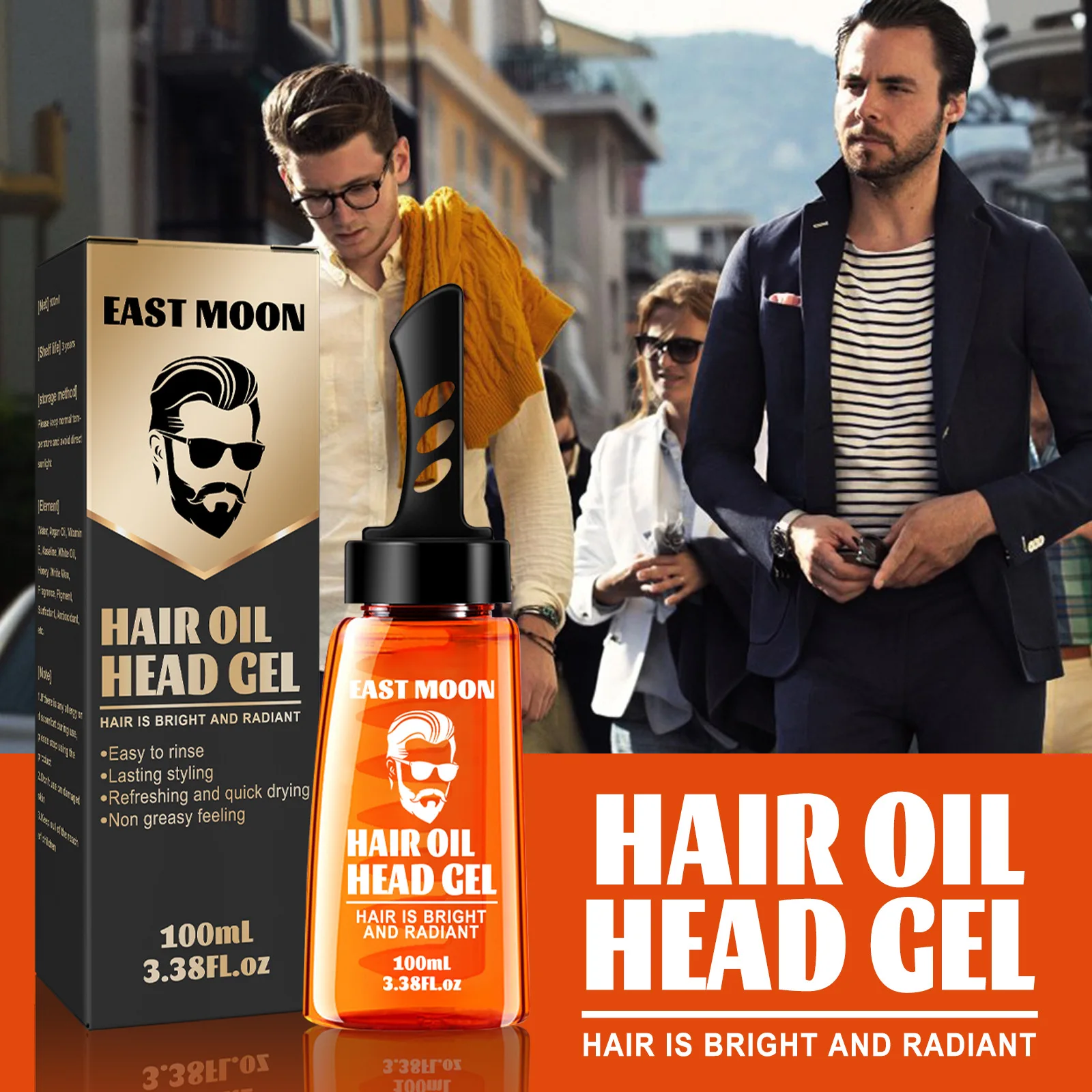 

2 In 1 Men Hair Wax Gel With Comb Long Lasting Hair Styling Gel Tool Hair Wax