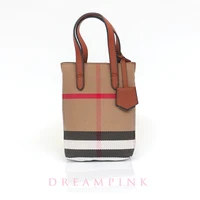 mini top handle womens bag classic stripe canvas female shoulder bag high quality genuine leather lady phone crossbody purse