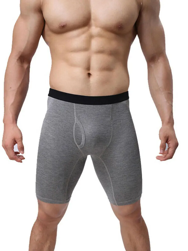 Men Sexy Boxer Bulge Pouch Underpants Breathable Cotton Fashion Pure Color Underwear Sports Bottom Hot Sale Wholesale EU Code