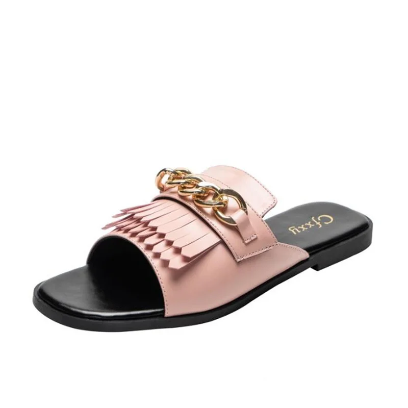 

2022 Summer New Women Slippers Open-toe Flat Slippers Fashion Buckle Beach Slides Casual Flip Flops Women Shoes Femme Sandals