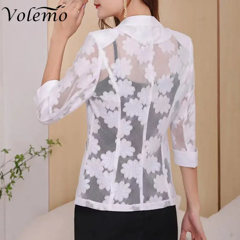 Elegant Solid Color Button Spliced All-match Shirt Women Clothing 2023 Summer New Oversized Casual Tops Loose Office Lady Blouse