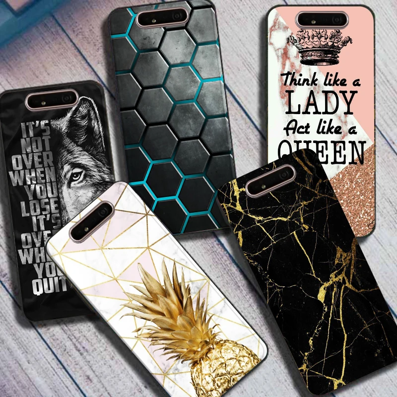 Чехол для Samsung A80, задняя крышка, чехол для телефона Samsung Galaxy A80, чехлы A 80 A805F A805, Мягкий бампер, мраморный, милый