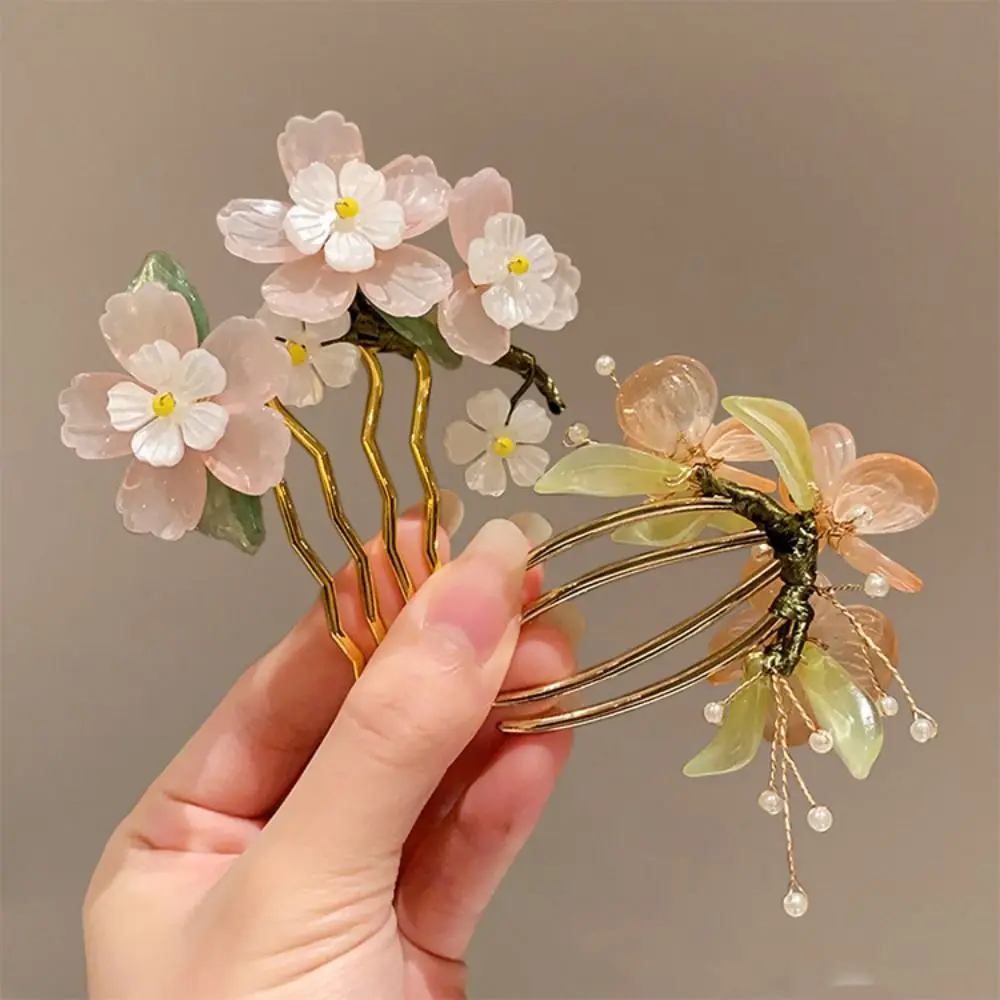 Расческа для волос в китайском стиле палочка цветок U-образная заколка Hanfu