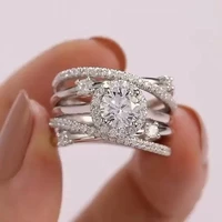 luxury wedding rings for women fancy cross design inlaid shiny cz stone fashion versatile female finger ring gift jewelry