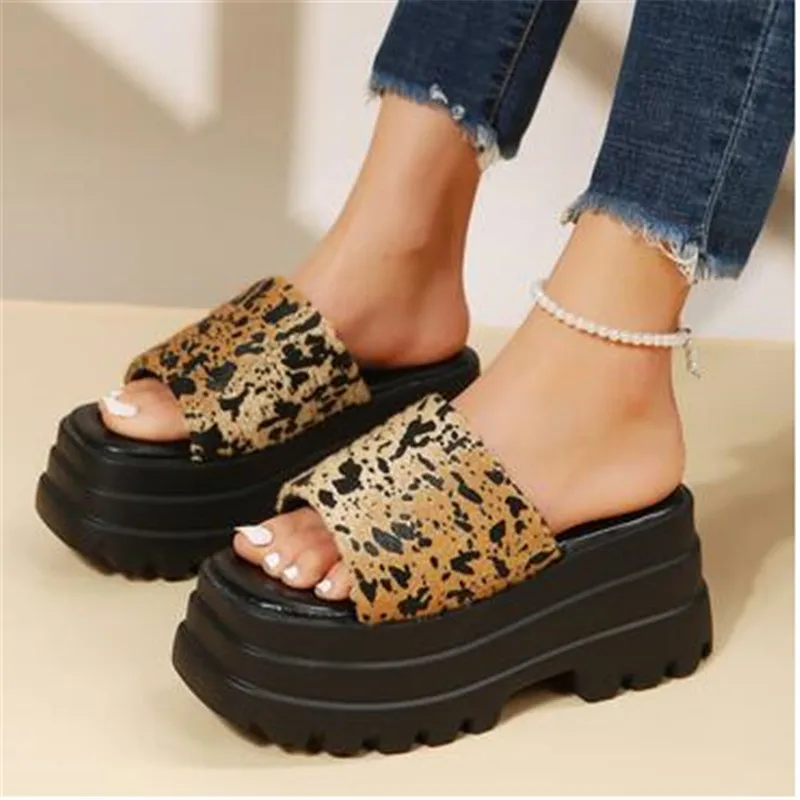 

Gothic Platform Sandals Women Summer Open Toe Comfy Punk Style Mules Woman Black Shoes Platforms Chunky Heeled Slides