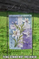 toland home garden easter lily cross garden decoration garden banner double sided linen garden flag 47x32cm
