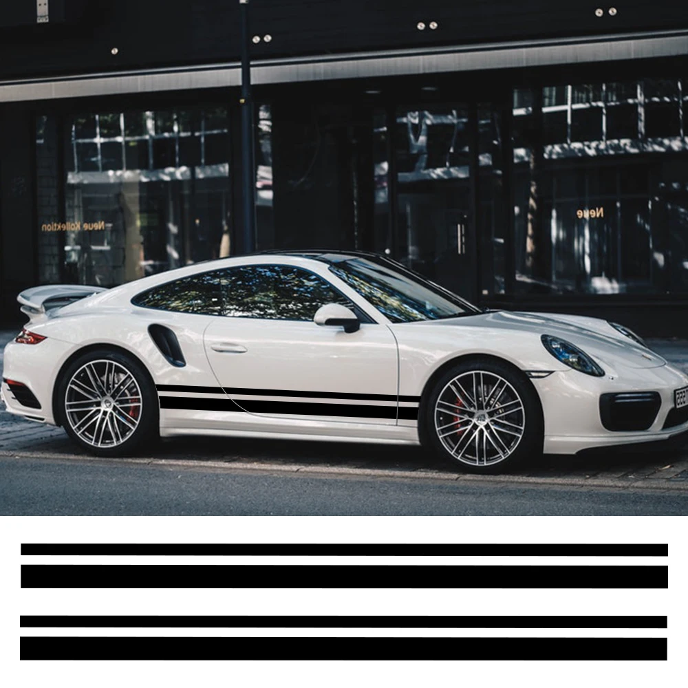 

2pcs Car Long Stripe Stickers Auto Decor Graphics Decal Vinyl Film Sticker Car Side Body Decal Accessories