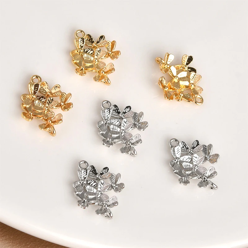 

3 шт., медные серьги-гвоздики, 14 к