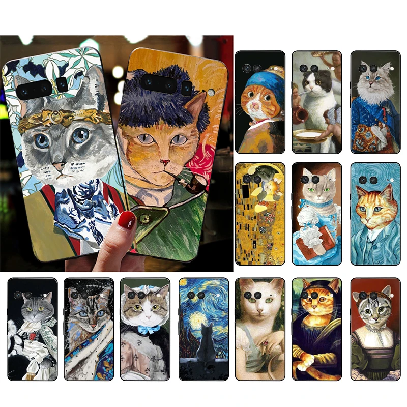 

Phone Case for Google Pixel 7 Pro 7 6A 6 Pro 5A 4A 3A Pixel 4 XL Pixel 5 6 4 3 XL 3A XL 2 XL Aesthetic Van Gogh Art Cat