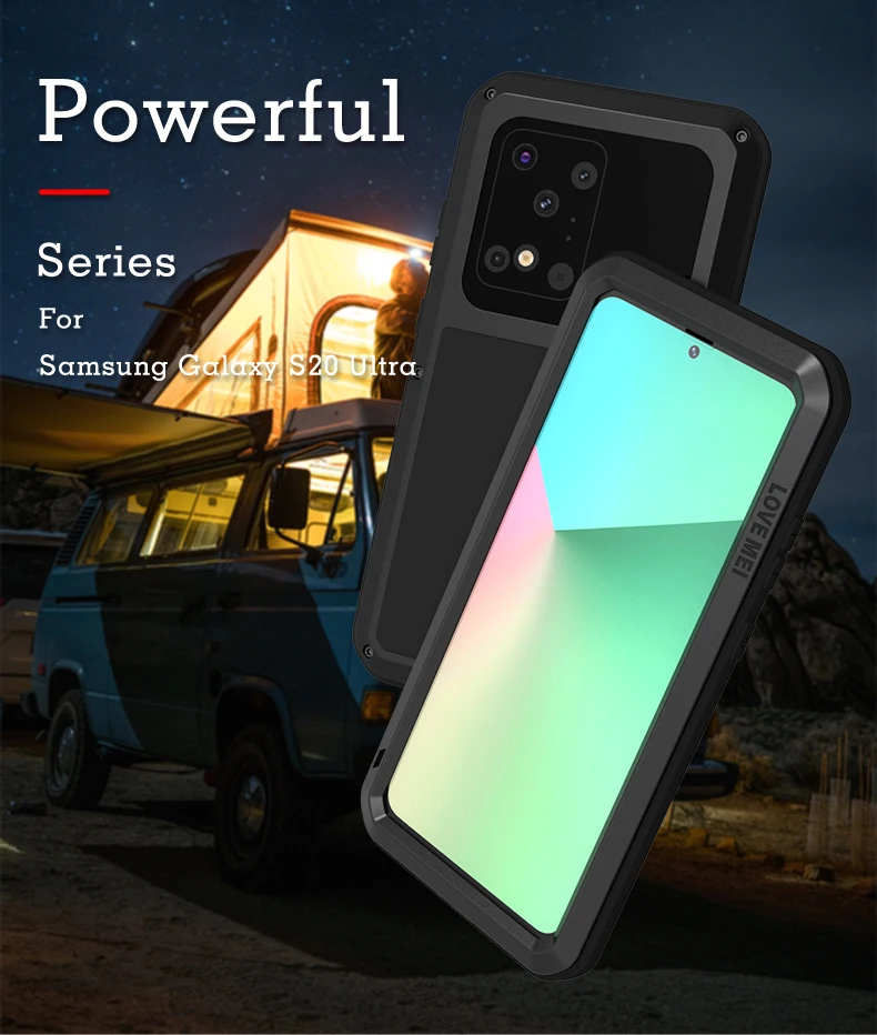 

For Samsung Galaxy S20 Ultra Case LOVE MEI Shock Dirt Proof Water Resistant Metal Armor Cover Phone Case For Samsung S11 Plus