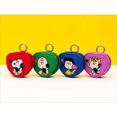 

New Snoopy Love Shapes Key Bag Cartoon Cute Convenient Mini Lipstick Key Coin Purse Cartoon Kawaii Anime Plush Toy for Girl Gift